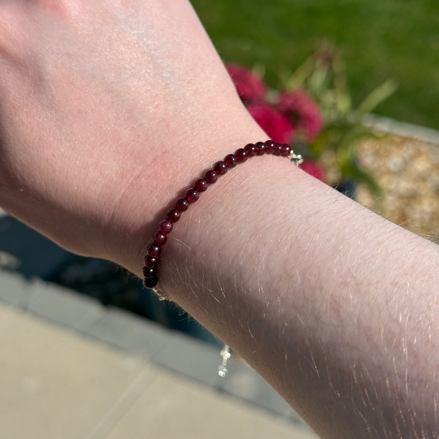 Sterling Silver Round Gemstone Bracelets