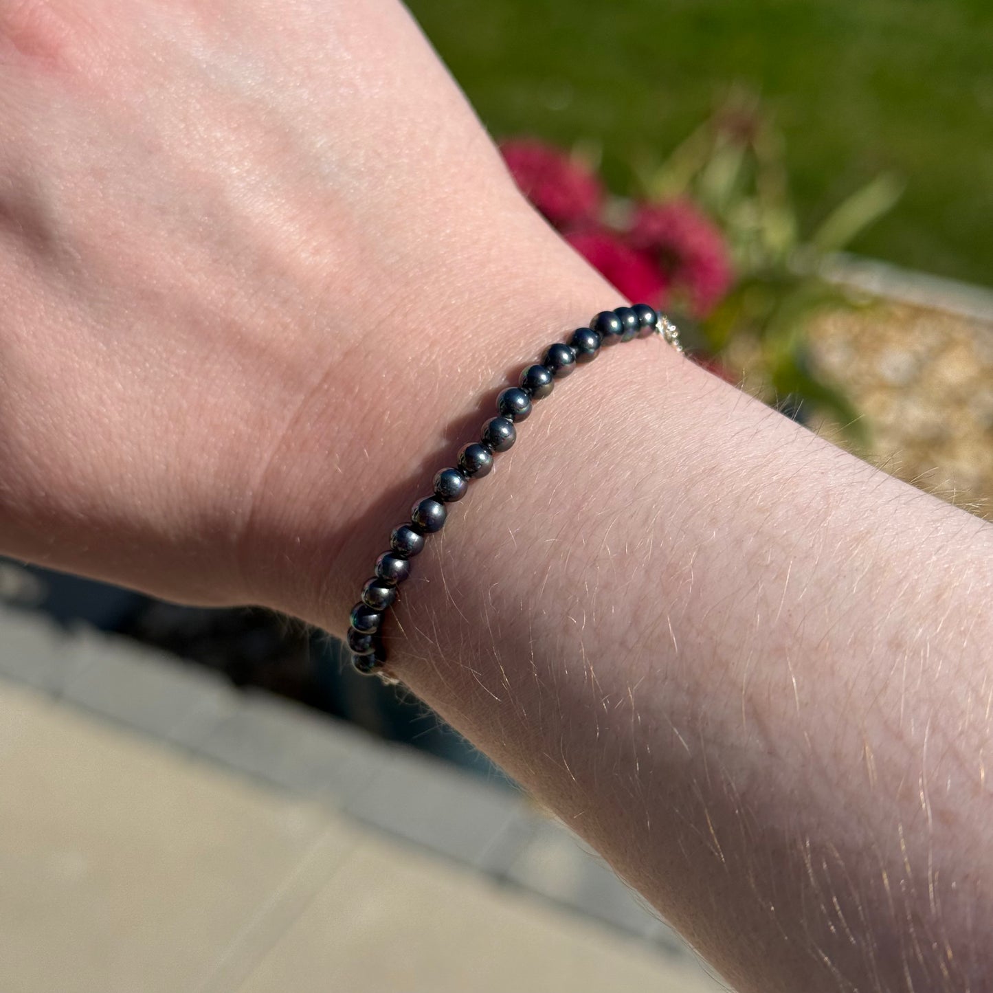 Sterling Silver Round Gemstone Bracelets
