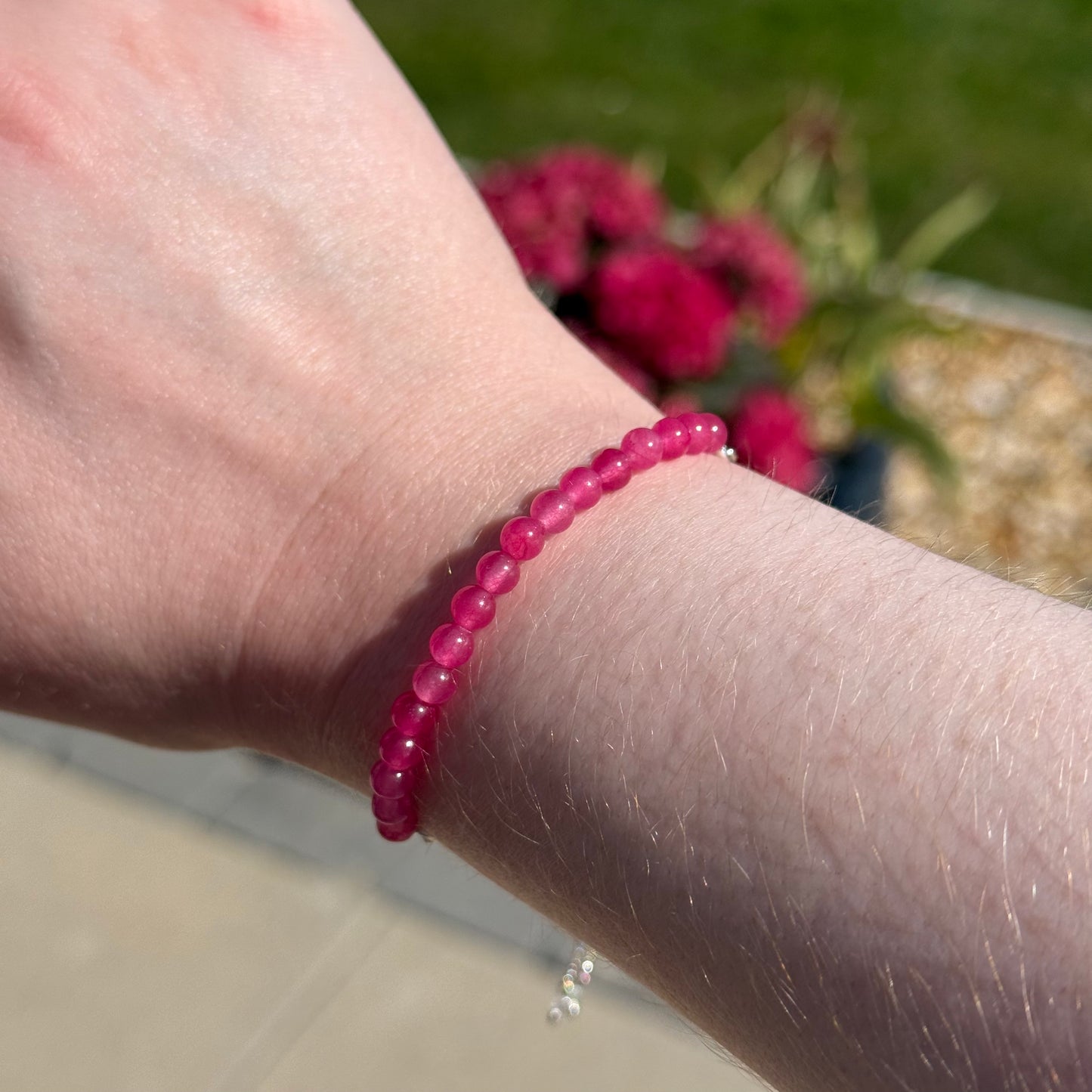 Sterling Silver Round Gemstone Bracelets