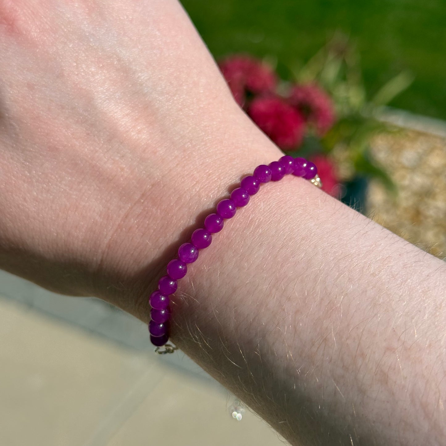 Sterling Silver Round Gemstone Bracelets