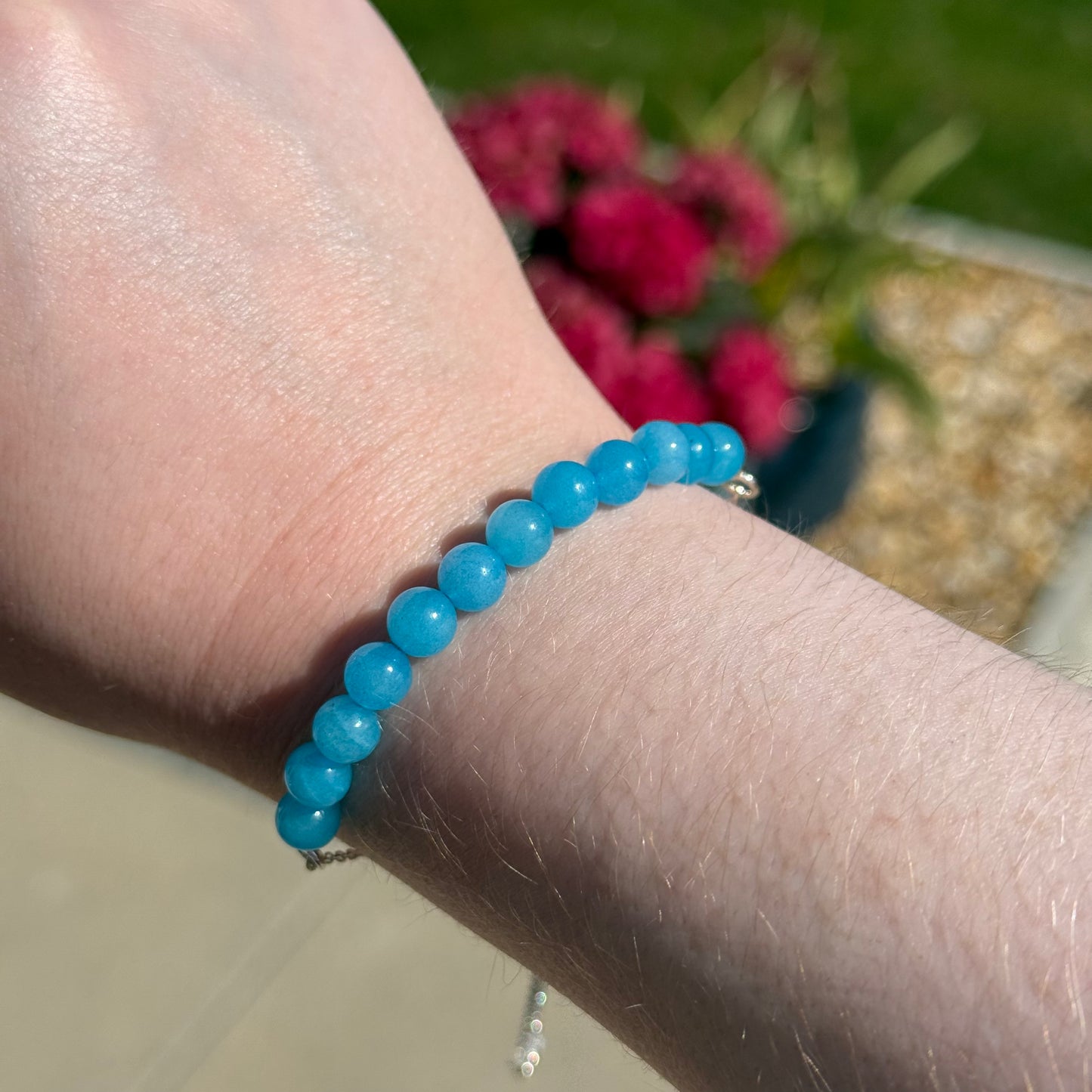 Sterling Silver Round Gemstone Bracelets