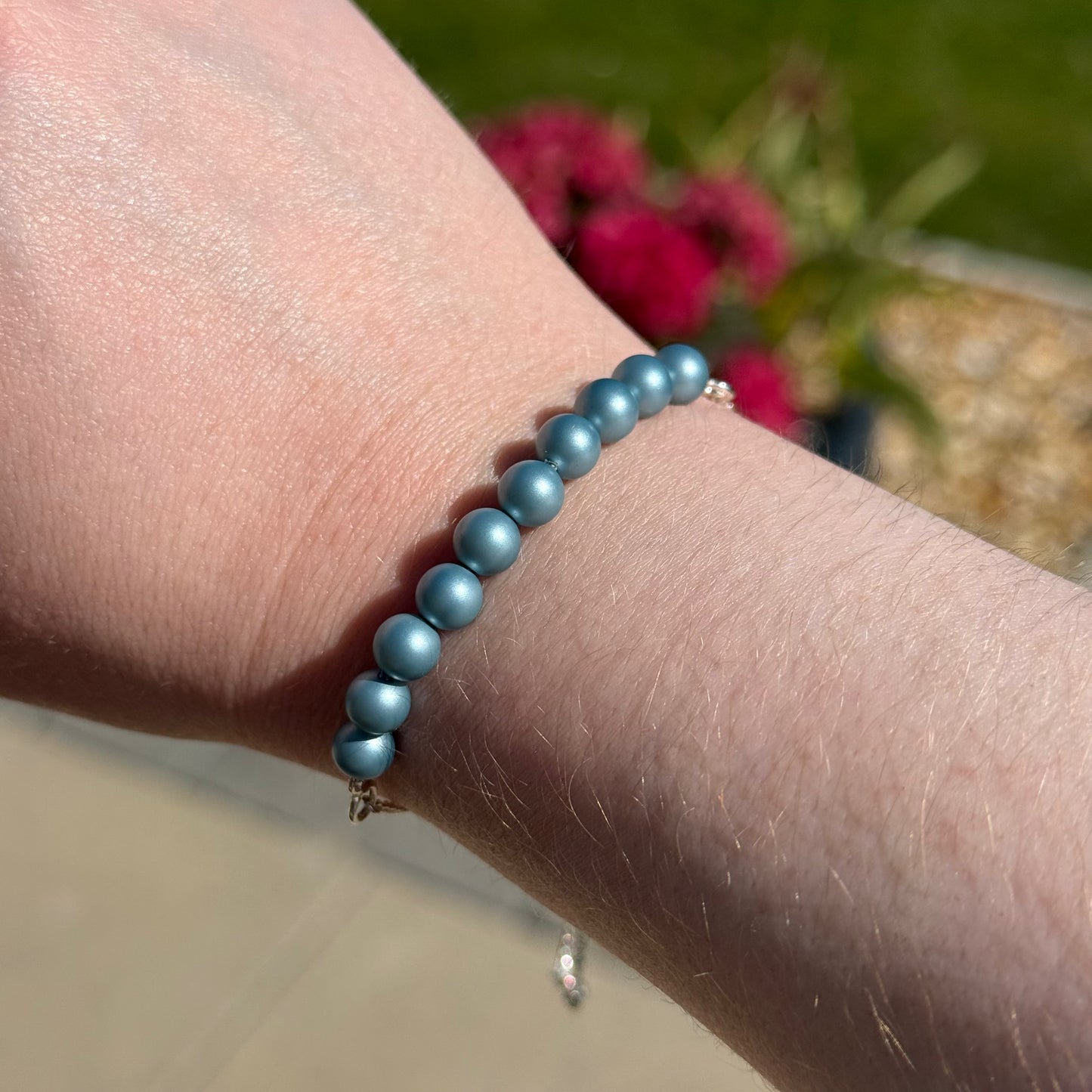 Sterling Silver Round Gemstone Bracelets