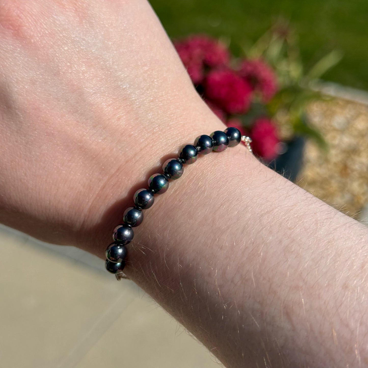 Sterling Silver Round Gemstone Bracelets
