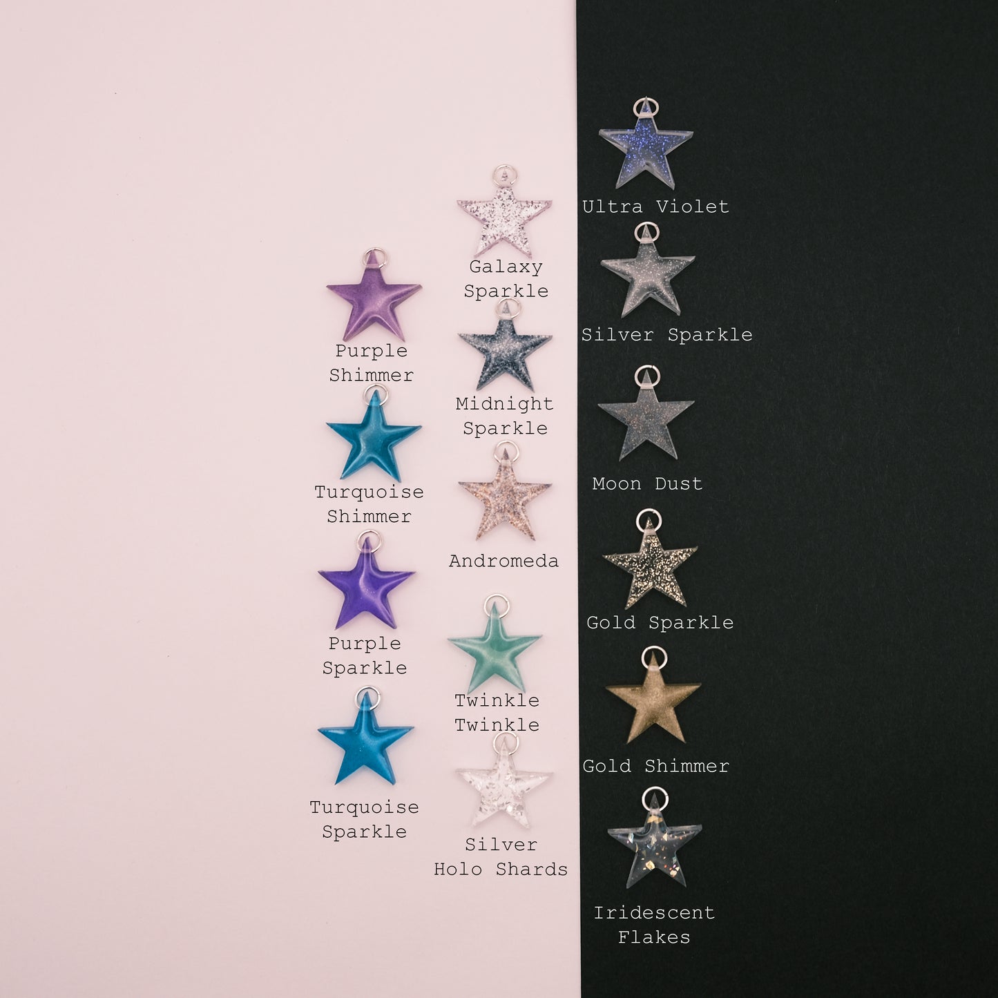 Sterling Silver Big Star Resin Earrings