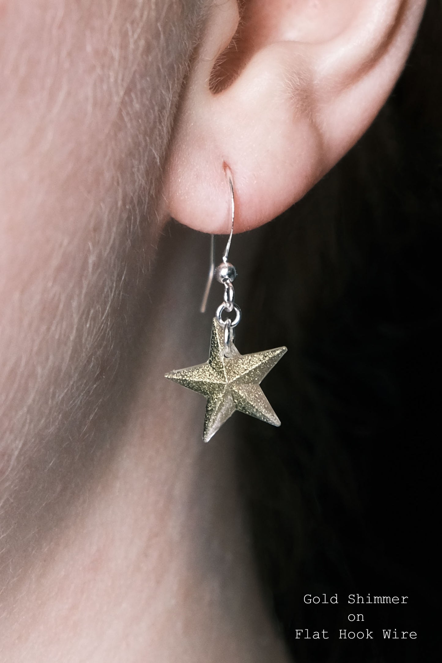 Silver Plated Faceted Star Resin Earrings