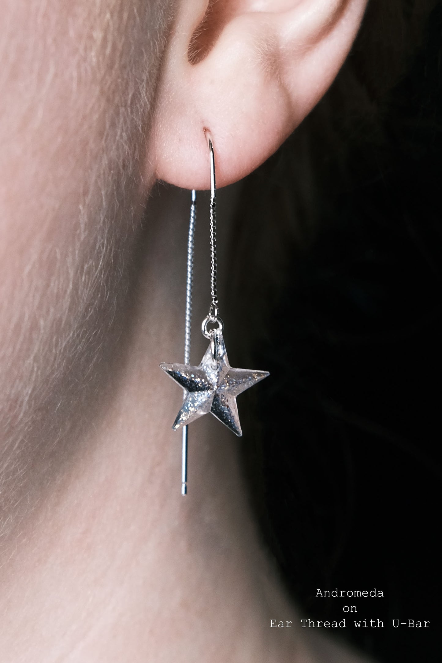 Sterling Silver Faceted Star Resin Earrings