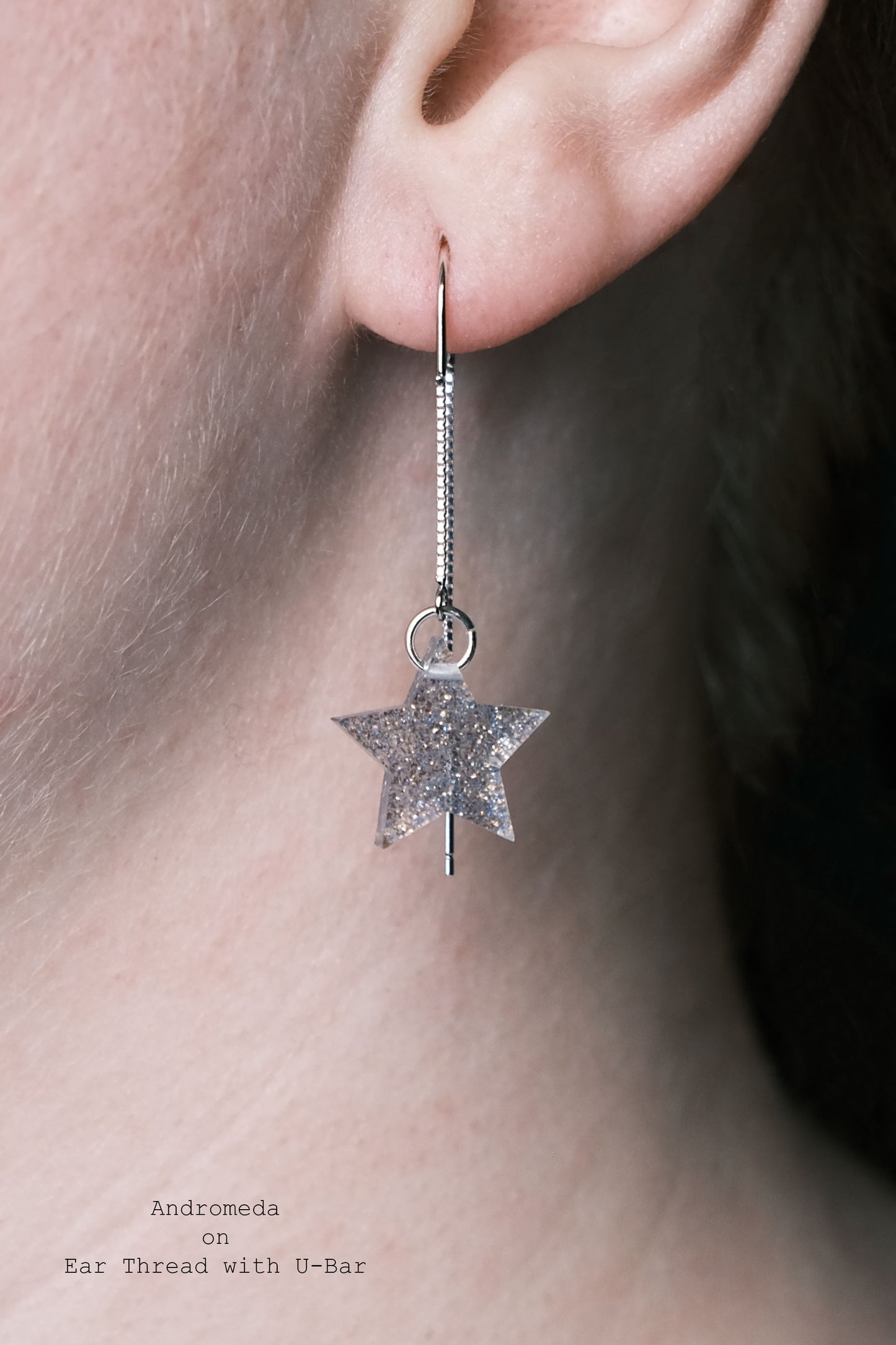 Sterling Silver Small Star Resin Earrings