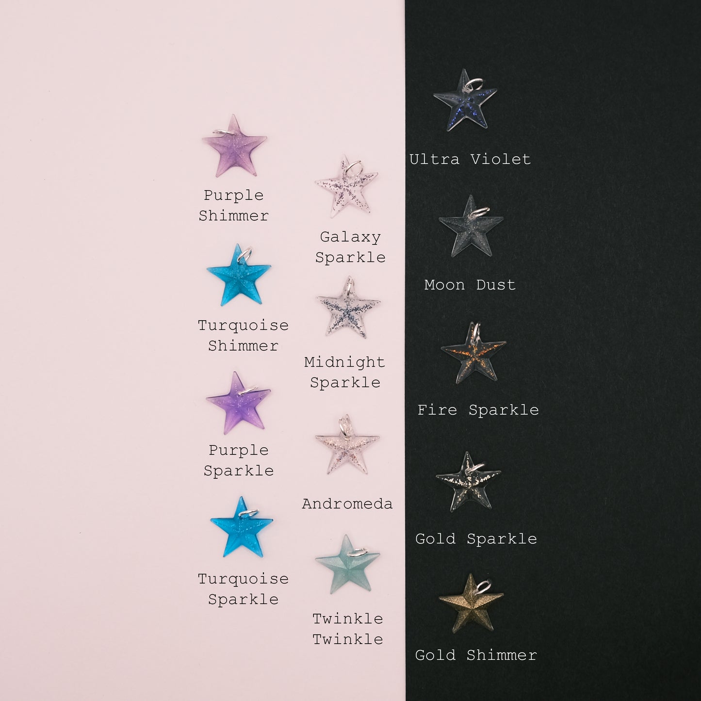 Silver Plated Faceted Star Resin Earrings