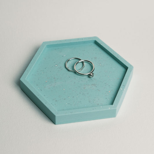 Jesmonite Hexagon Jewellery Tray