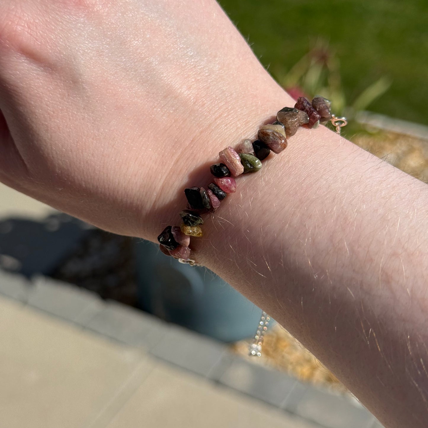 Sterling Silver Gemstone Chip Bracelets